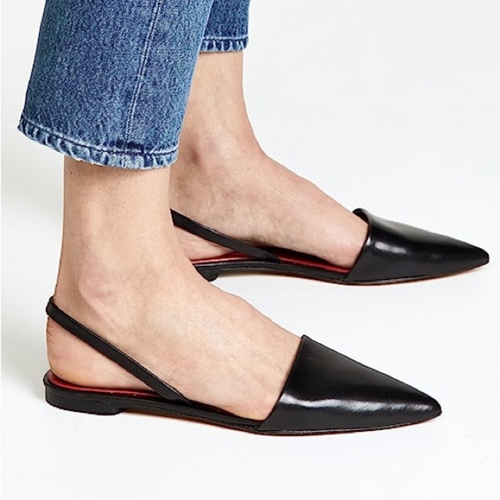 Diane von Furstenberg Koko Slingback Flat, Black, Size 11